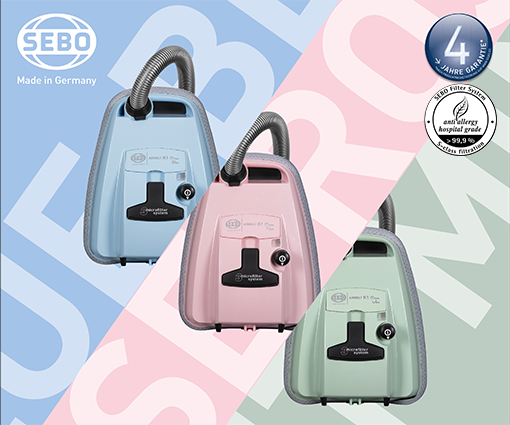 Der SEBO AIRBELT K1 CREAM: kompakter, wendiger Staubsauger mit Allergiker-Filtration und der Stoßbandage AIRBELT™ in modernem, asymmetrischem Design und zartem Pastellton! Der SEBO AIRBELT K1 CREAM: kompakter, wendiger Staubsauger mit Allergiker-Filtration und der Stoßbandage AIRBELT™ in modernem, asymmetrischem Design und zartem Pastellton! Teaser Bild